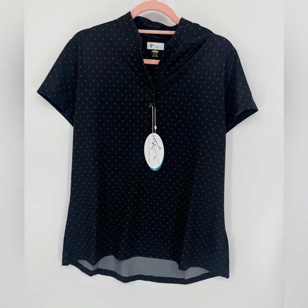 Greg Norman Collection Women's Black Short Sleeve Top Size XL NEW WITH TAGS